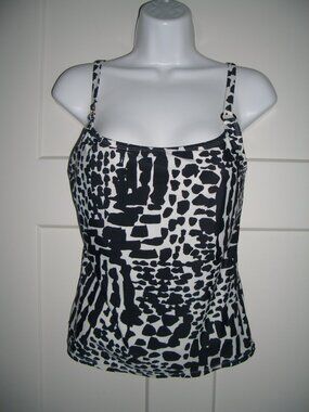 Tankini Top Black & White